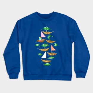 Happy Childhood Activity on the River Crewneck Sweatshirt